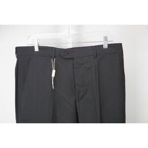 Dolce & Gabbana Solid Black 100% Wool Dress Pants Sz 50 NEW